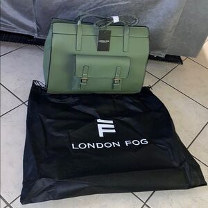 London Fog Olive Green olive Satchel Tote with Front Pocket